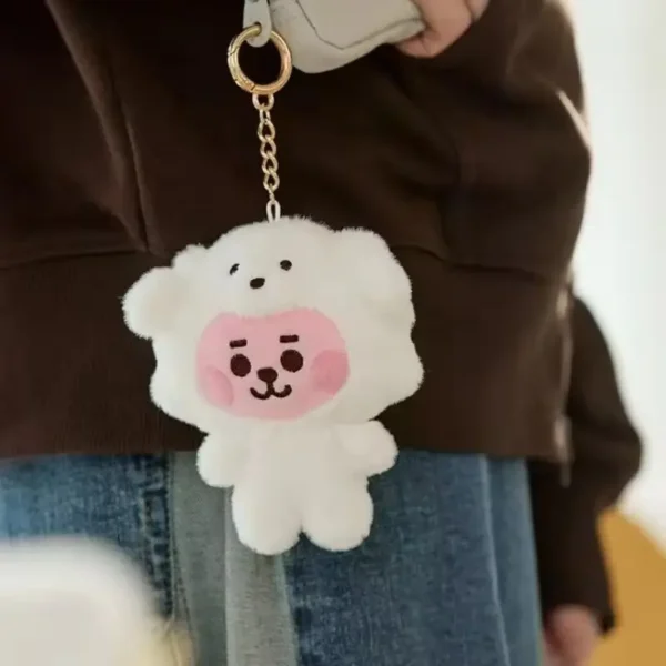 LLavero de muñeco de peluche de la serie Kawaii BT21 BABY Zoo, muñeco de dibujos animados, bolso escolar, colgante, decoración, regalo de cumpleaños, línea de amigos - Imagen 4