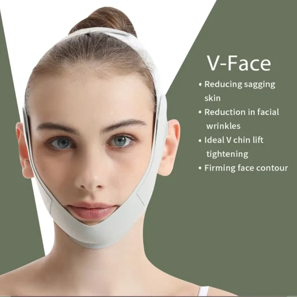 Vendaje adelgazante facial reutilizable para mujer, moldeador de cara en V, cinturón para levantar mejillas y barbilla, correa de masaje Facial, herramientas de belleza para el cuidado de la piel - Imagen 3