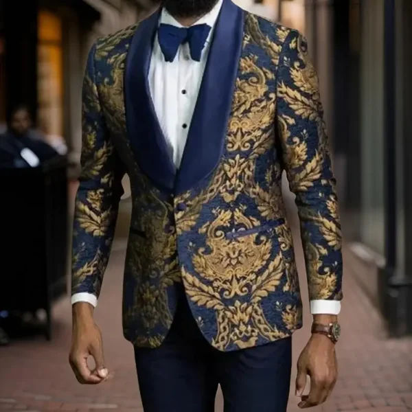 Trajes a cuadros para hombre, moda para caballero, fiesta de graduación, 3 uds., esmoquin para novio, traje de boda, chaqueta con chaleco de doble botonadura, pantalones - Imagen 9