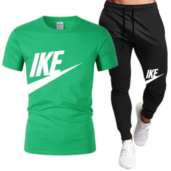 Conjuntos de verano para hombre, chándal coreano a la moda, camisetas de manga corta + pantalones cortos deportivos, traje informal para hombre, conjuntos para correr para hombre - Imagen 25