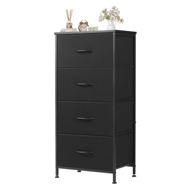 Gabinetes de tela para sala de estar de 4 capas con armario, armario de montaje con marco de acero para almacenamiento de ropa, mueble - Imagen 10