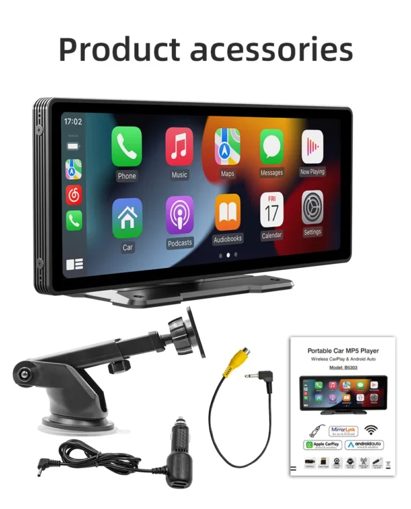 BQCC Universal Pantalla de 10,26 pulgadas Radio de coche Multimedia WIFI Reproductor de vídeo Pantalla Carplay inalámbrica para Apple o Android - Imagen 6