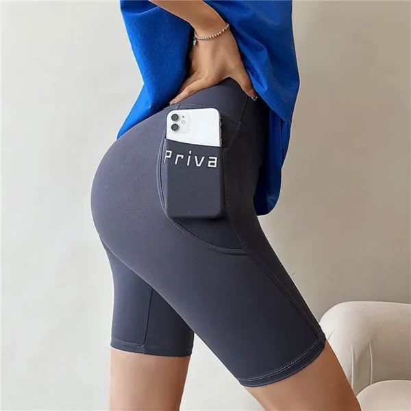 Pantalones cortos deportivos de Yoga para mujer, pantalones cortos de Fitness de cintura alta, ropa de calle informal, pantalones cortos ajustados para mujer, pantalones de entrenamiento - Imagen 7
