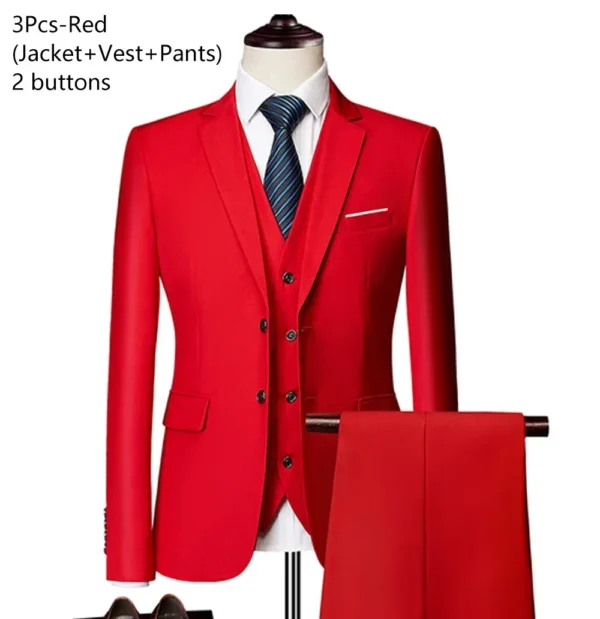 Trajes de hombre para boda, 3 piezas, conjunto elegante de 2 trajes, Blazers, chaquetas clásicas de negocios de lujo a la moda, chaleco, pantalones, ropa Formal 2024 - Imagen 23