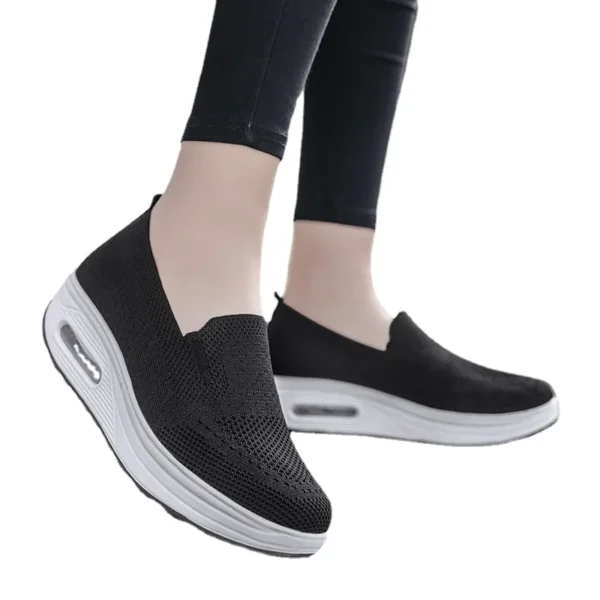 Primavera otoño zapatos oscilantes de mujer mocasines de malla para mujer plataformas planas zapatos de mujer cuñas zapatos de mujer zapatillas de deporte con aumento de altura - Imagen 6