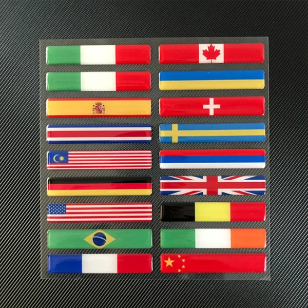 Pegatina de bandera nacional reflectante 3D, accesorios para motocicleta, calcomanía para coche, Italia británica, EE. UU., Francia, Rusia, España, Brasil, Chile, Ucrania - Imagen 3