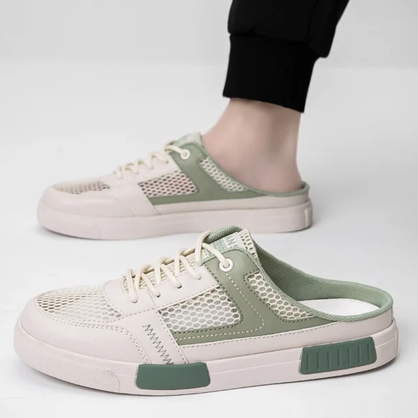 Zapatillas de malla de gran tamaño para hombre, zapatos perezosos de alta calidad para exteriores, zapatos casuales deportivos, sandalias transpirables huecas de moda de verano - Imagen 5