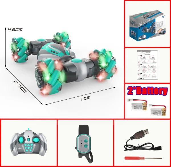 Control remoto reloj Sensor de gestos juguete eléctrico RC Drift Car 2,4 GHz 4WD rotación regalo para niños cumpleaños Samll RC Stunt Car - Imagen 15