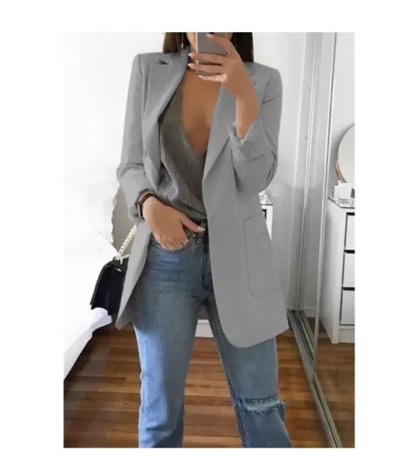 Traje informal de moda europea y americana, cárdigan ajustado con cuello tipo Polo, abrigo de mujer con temperamento, primavera y otoño 2024 - Imagen 20