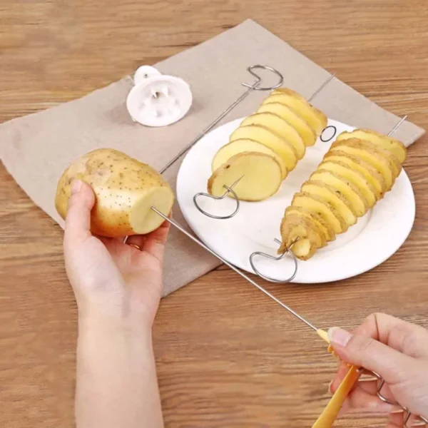 Rebanador de verduras ,Torbellino cortador en espiral de patatas, máquina para hacer torre de patatas,  herramientas creativas de verduras, accesorios de cocina, Gadgets - Imagen 3