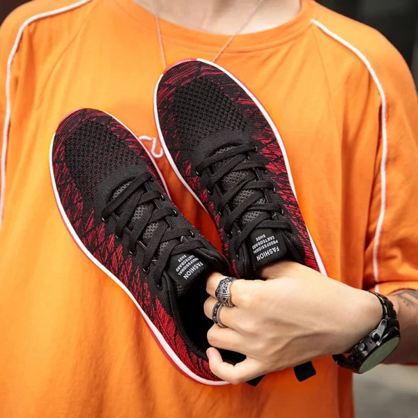 Zapatos de hombre, zapatillas clásicas transpirables de verano a la moda para correr para hombre, zapatos de malla cómodos y ligeros para exteriores, zapatos para caminar - Imagen 4