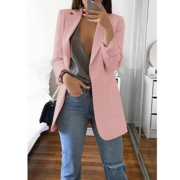 Traje informal de moda europea y americana, cárdigan ajustado con cuello tipo Polo, abrigo de mujer con temperamento, primavera y otoño 2024 - Imagen 12