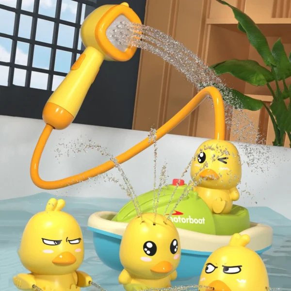 Juguetes de baño para bebé, bonito pato, rociador de agua eléctrico, juguetes de baño para baño, bañeras de baño y ducha para niños, juguetes interactivos para niños pequeños, regalos - Imagen 5