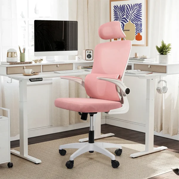 Silla de oficina ergonómica con respaldo alto, sillas deslizantes de malla para ordenador de juegos, sillón giratorio ajustable, muebles comerciales para el hogar - Imagen 8
