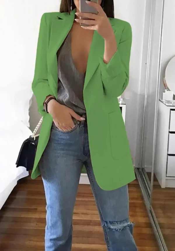 Traje informal de moda europea y americana, cárdigan ajustado con cuello tipo Polo, abrigo de mujer con temperamento, primavera y otoño 2024 - Imagen 25