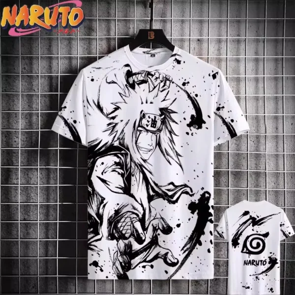 Camiseta MINISO Naruto para hombre, camisetas de manga corta informales con estampado 3D de Anime japonés, ropa de calle de gran tamaño, camisetas de dibujos animados a la moda - Imagen 6