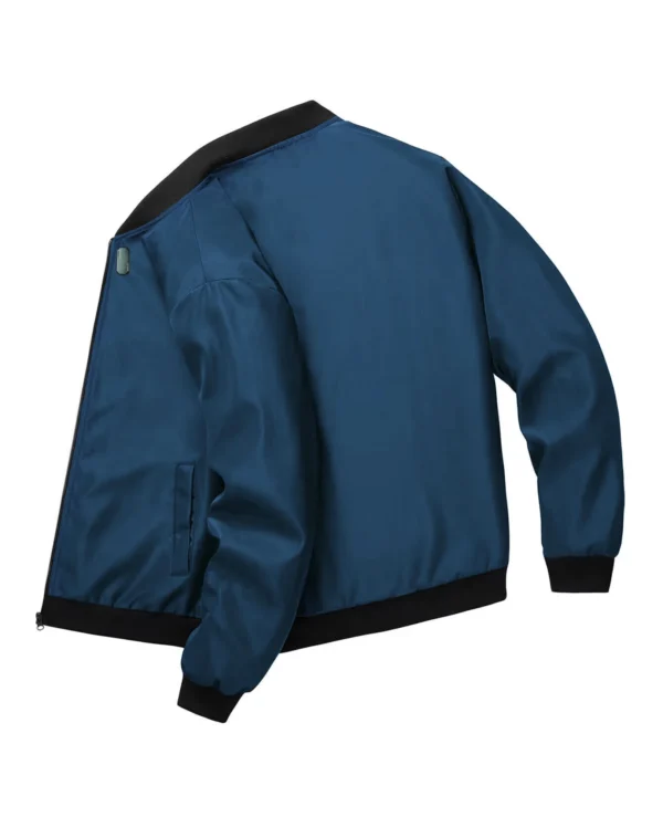 Chaqueta corta holgada de Color sólido con cuello de béisbol para hombres de negocios Casual abrigo fino tendencia - Imagen 10