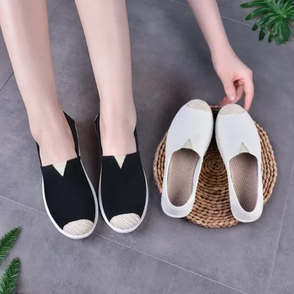 Zapatos de verano para mujer, zapatos planos transpirables de malla, Zapatillas ligeras cómodas para mujer, calcetines, mocasines sin cordones para mujer, Zapatillas para mujer - Imagen 4