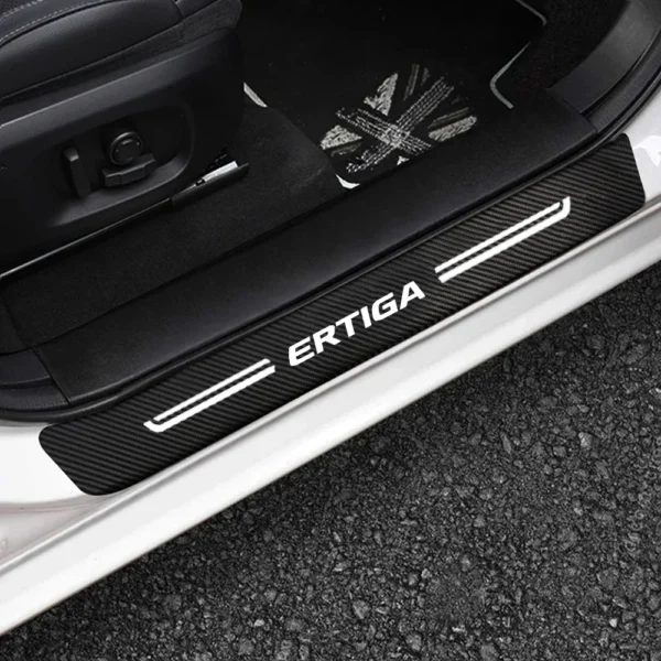 Pegatinas de alféizar de puerta delantera y trasera de coche para Suzuki ERTIGA Logo 2023, placa protectora de parachoques de maletero, accesorios embellecedores antiarañazos - Imagen 5
