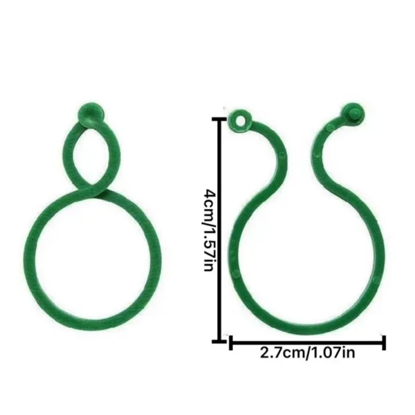 Clips de flejado de vid de plástico para jardín, anillo de hebilla incluido para plantas, gancho para jardín, tomate, Grapevina, herramientas de soporte para plantas 50/100 Uds. - Imagen 6