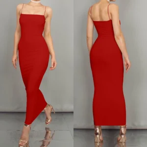 Vestido de verano para mujer, vestidos largos con tirantes, vestido Sexy con tirantes para discoteca
