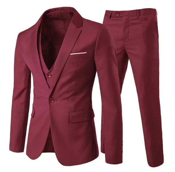 Trajes elegantes para hombre para boda, 3 piezas, 2 conjuntos de chaquetas, chaleco, pantalones, Blazers de lujo, traje clásico ajustado, traje Formal completo 2024 - Imagen 10