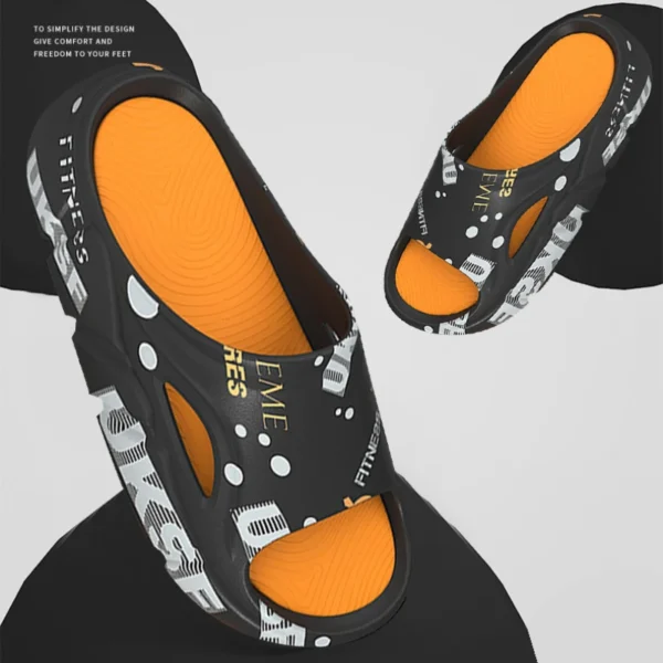 Zapatillas de verano para hombre, sandalias antideslizantes, zapatos de casa con plataforma gruesa y suave, zapatillas de baño para ducha interior y exterior, zapatos informales - Imagen 4