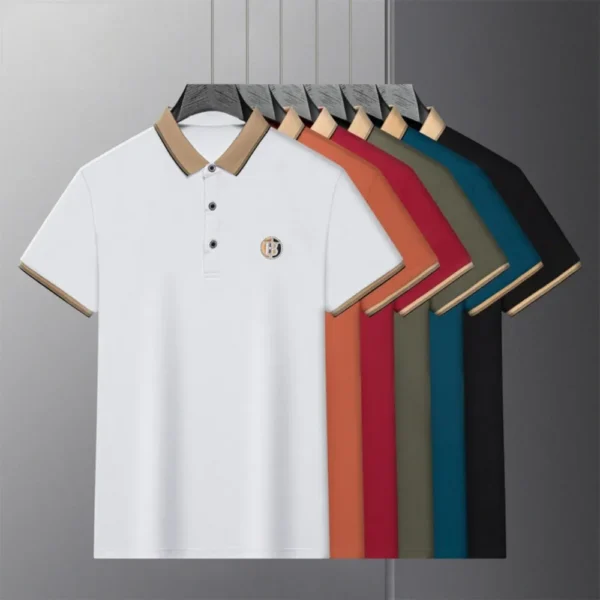 Camiseta para hombre, pantalón corto informal de negocios, jersey de manga, ropa para hombre - Imagen 2