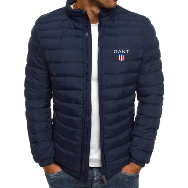 Chaqueta de algodón cálida y ligera para hombre, chaqueta de pie, chaqueta informal de rayas horizontales, nuevo estilo de alta calidad - Imagen 8