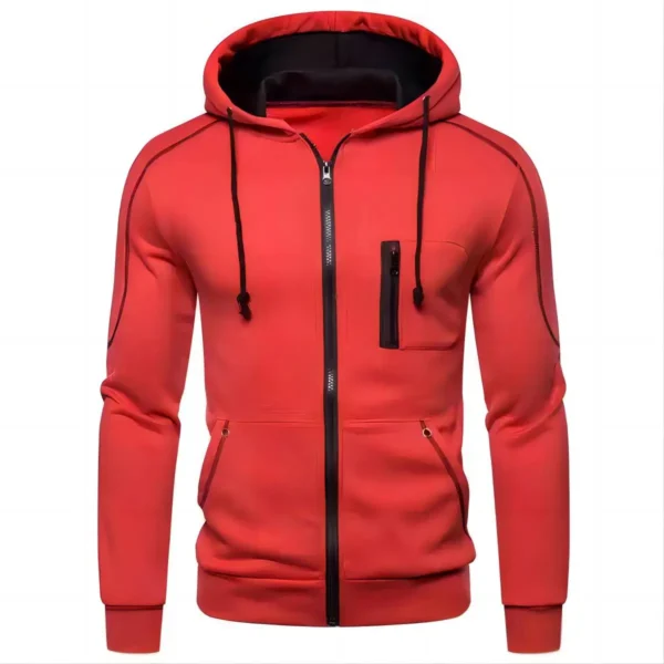 Chaqueta con capucha para hombre, ropa de calle, sudaderas de manga larga, jersey con capucha y cremallera, ropa deportiva para hombre, ropa de calle 2024 - Imagen 4