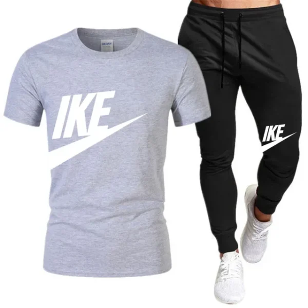Conjuntos de verano para hombre, chándal coreano a la moda, camisetas de manga corta + pantalones cortos deportivos, traje informal para hombre, conjuntos para correr para hombre - Imagen 32
