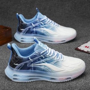 Zapatos Deportivos Casuales para Hombre - Zapatos para Correr con Cordones Ligeros de Malla tejida con Mosca Transpirable, Suela de Plataforma a Cuadros, Diseño bajo de Moda, Zapatos Deportivos Casuales |   Zapatillas con cordones |   Suelas cómodas