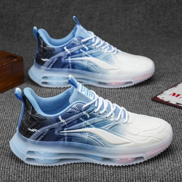 Zapatos Deportivos Casuales para Hombre - Zapatos para Correr con Cordones Ligeros de Malla tejida con Mosca Transpirable, Suela de Plataforma a Cuadros, Diseño bajo de Moda, Zapatos Deportivos Casuales |   Zapatillas con cordones |   Suelas cómodas