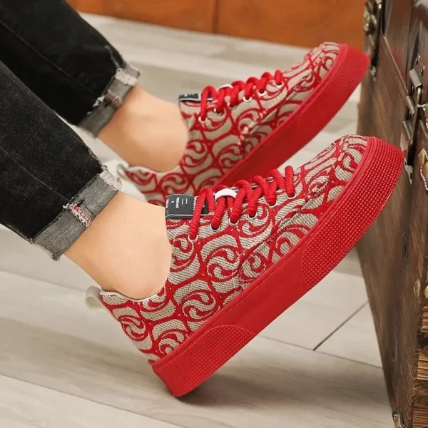 Zapatos de Skateboard para hombre, zapatillas de deporte rojas de tendencia, zapatos vulcanizados de plataforma ligera, tenis para hombre, nuevo diseñador, 2024 - Imagen 3