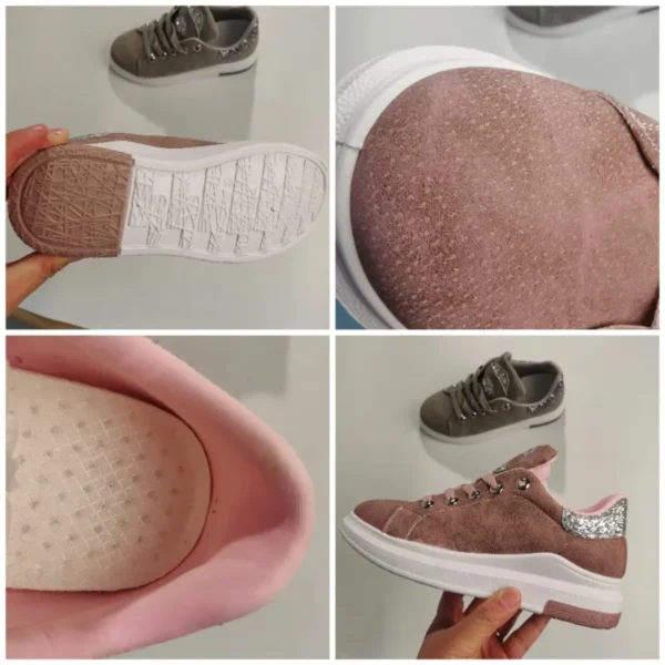 Zapatos de mujer, zapatillas de deporte, zapatos casuales suaves y cómodos, zapatos planos de moda para mujer, zapatos femeninos de PU - Imagen 6