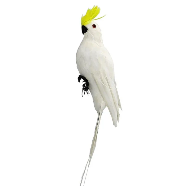 Pájaro loro hecho a mano, simulación de loro, pluma de espuma, modelo de pájaro, estatuilla, pájaros, loro, decoración de jardín 1 unidad de 35/25cm de plumas artificiales - Imagen 7