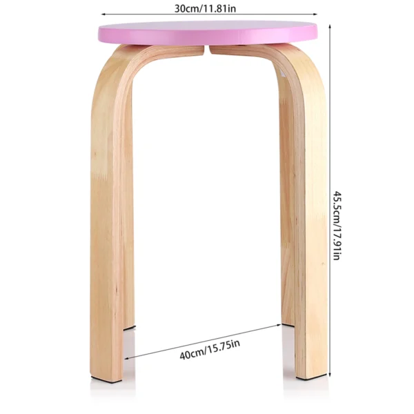 Taburete apilable de madera doblada antideslizante, con alfombrilla suave antideslizante, Color caramelo, muebles para el hogar, decoración de habitación de niños, 1 ud. - Imagen 6
