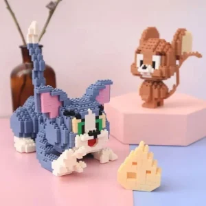 bloques de construcción para niños Mini ladrillos modelo 3D regalo para adultos y niños Ute gato y ratón travieso juguetes