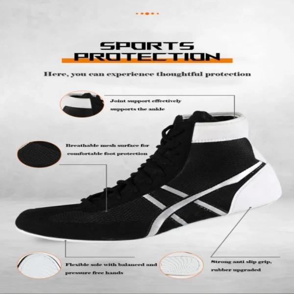 Zapatos de boxeo profesionales Unisex, transpirables, resistentes al desgaste, antideslizantes, zapatillas de lucha, calzado de entrenamiento de gimnasia - Imagen 2
