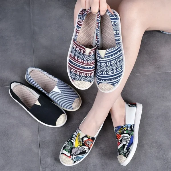Zapatos de verano para mujer, zapatos planos transpirables de malla, Zapatillas ligeras cómodas para mujer, calcetines, mocasines sin cordones para mujer, Zapatillas para mujer - Imagen 2
