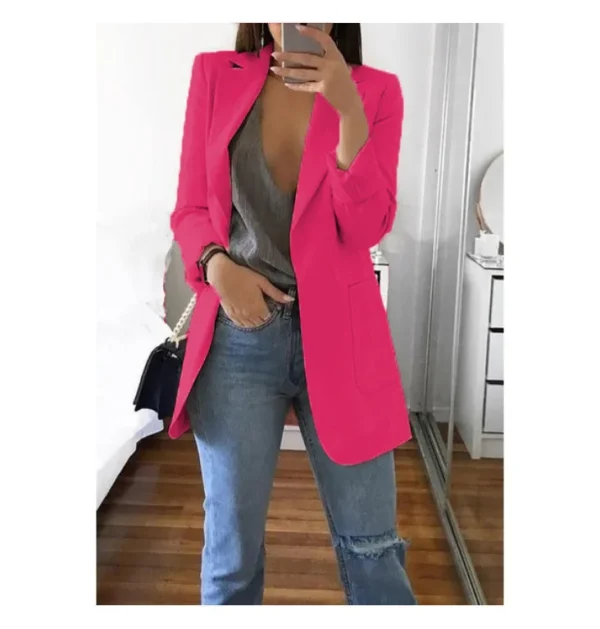 Traje informal de moda europea y americana, cárdigan ajustado con cuello tipo Polo, abrigo de mujer con temperamento, primavera y otoño 2024 - Imagen 26