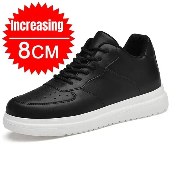 Zapatos con aumento De altura para Hombre, Zapatillas con elevador Invisible De 10cm, Zapatillas deportivas De cuero blanco, Zapatillas De Hombre talla grande 46 - Imagen 10