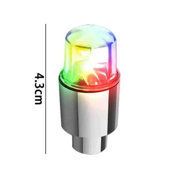 Luces LED de Flash para rueda de coche, tapas de válvula de boquilla de neumático, luminosa Lámpara decorativa de advertencia, accesorios para rueda de motocicleta y bicicleta, 2 piezas - Imagen 6