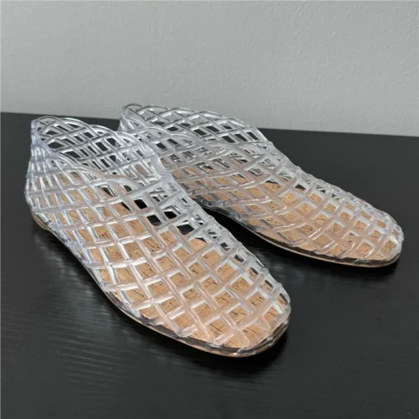 Zapatos de gelatina de verano para mujer, zapatos de playa calados de malla transparente a la moda, Sandalias planas para mujer, sandalias de gelatina con punta redonda coloridas - Imagen 5
