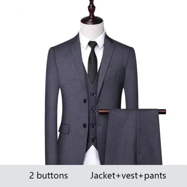 Trajes de boda para hombre, conjunto de 3 piezas, 2 trajes, chaquetas elegantes de alta calidad, chaleco, pantalones, Blazers, ropa Formal clásica de lujo 2024 - Imagen 19