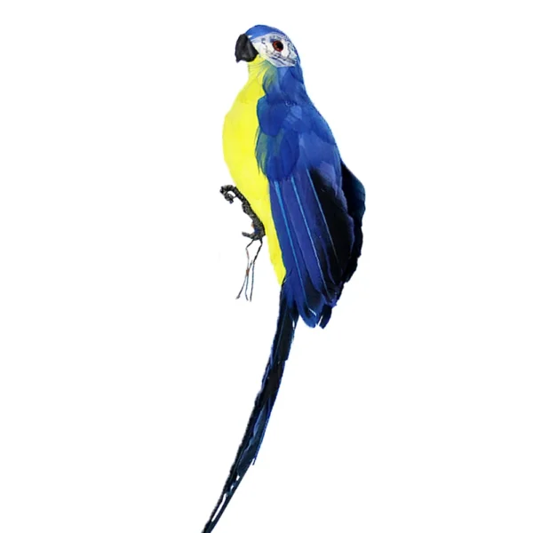 Pájaro loro hecho a mano, simulación de loro, pluma de espuma, modelo de pájaro, estatuilla, pájaros, loro, decoración de jardín 1 unidad de 35/25cm de plumas artificiales - Imagen 11