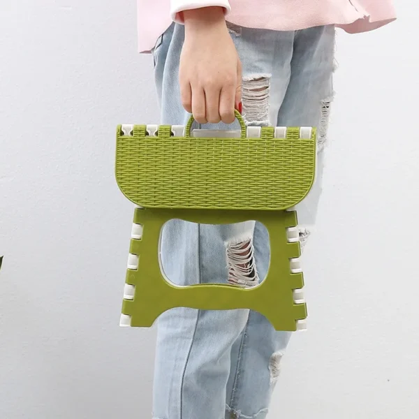 Taburete plegable de plástico grueso para puesto, taburete para niños, taburete de tren portátil ligero, taburete bajo para adultos, muebles que ahorran espacio - Imagen 3