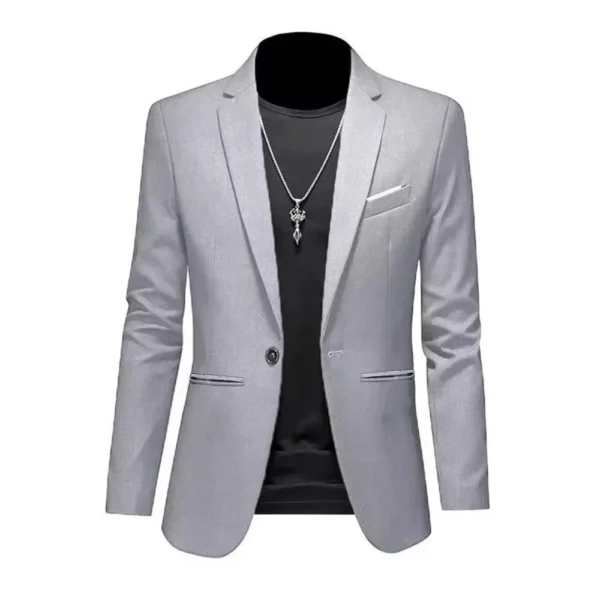 Chaqueta de traje de Boutique de ocio a la moda para hombre, traje informal de negocios de otoño, ajustado, sin planchar, traje de un solo botón - Imagen 8