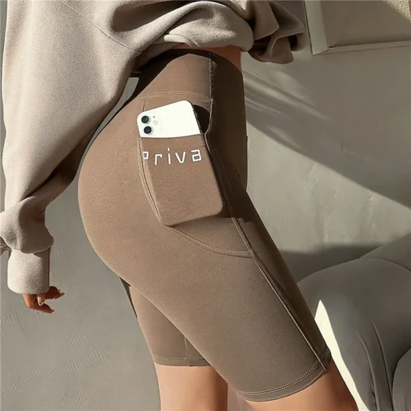 Pantalones cortos deportivos de Yoga para mujer, pantalones cortos de Fitness de cintura alta, ropa de calle informal, pantalones cortos ajustados para mujer, pantalones de entrenamiento - Imagen 11