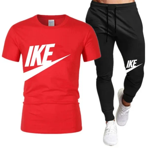 Conjuntos de verano para hombre, chándal coreano a la moda, camisetas de manga corta + pantalones cortos deportivos, traje informal para hombre, conjuntos para correr para hombre - Imagen 13